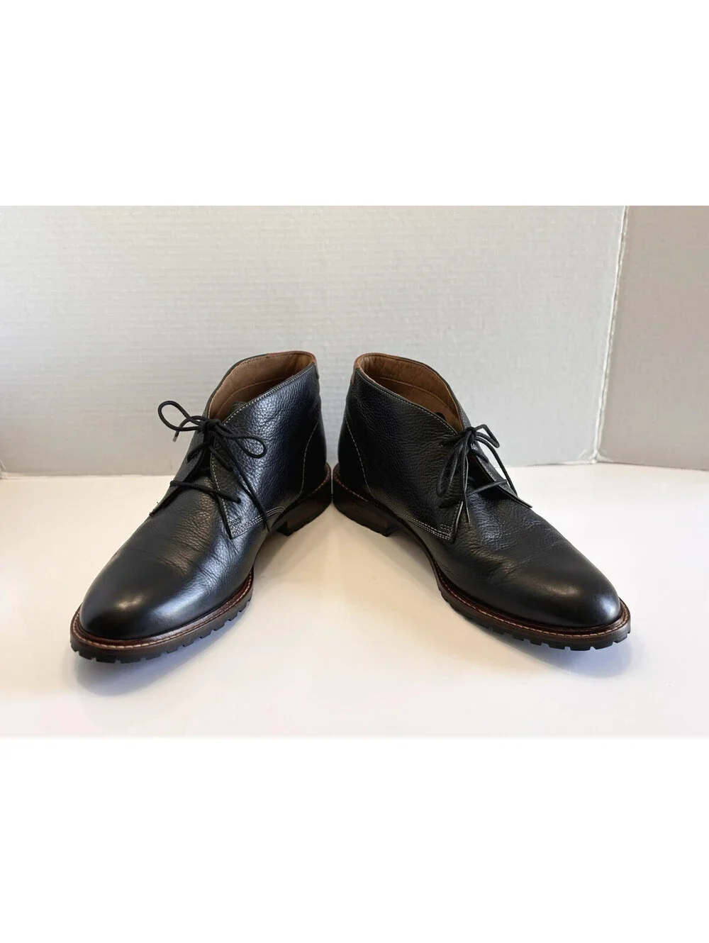 Johnston & Murphy Boswell Chukka Boots Men's Black Leather Size 11.5 M Lace Up